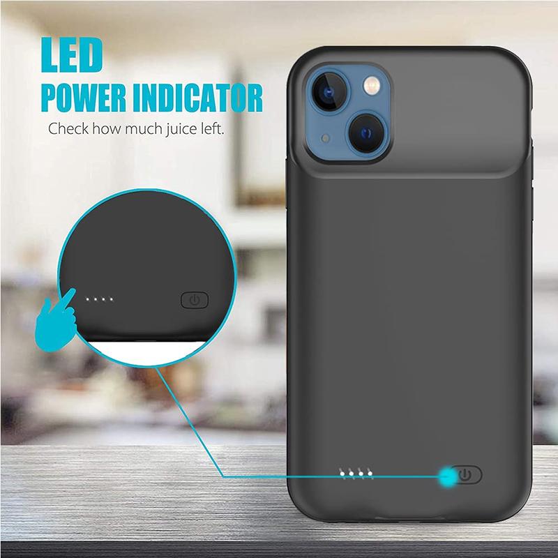 Portable Power Bank with LED Power Indicator, 6800mAh Slim Portable Protective Charging Case, Rechargeable Battery Charger Case Compatible with iPhone 14 Pro