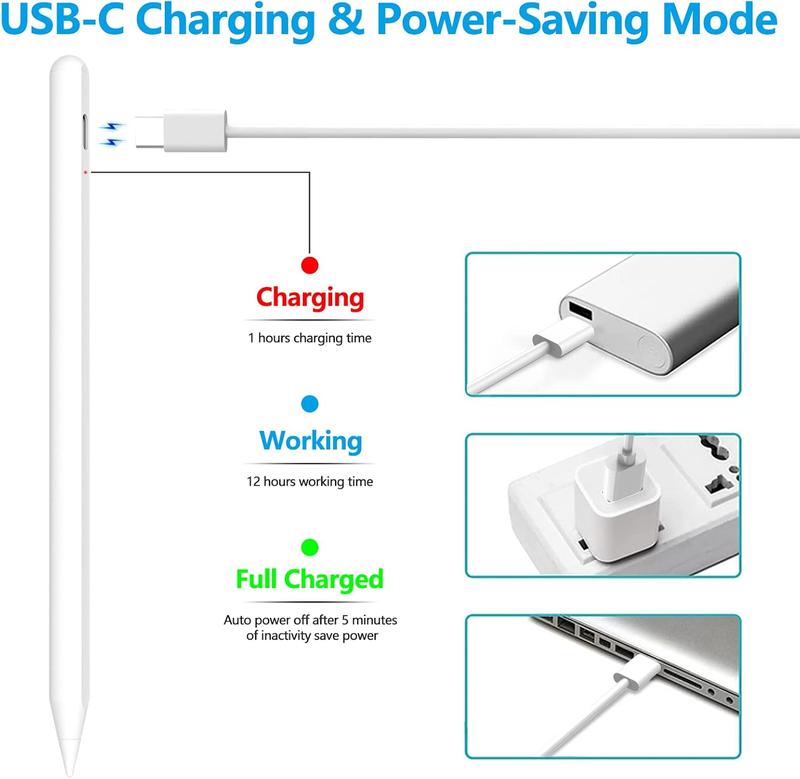 Apple Pencil for iPad 10th 9th Gen, iPad Pro 11 & 12.9 inch, Compatible with Apple iPad Air 5th 4th 3rd Gen, Mini 6th 5th Gen, iPad 8th 7th 6th Gen