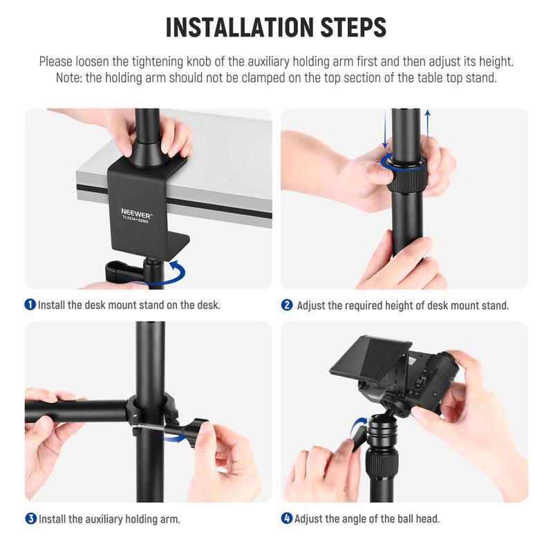 NEEWER TL253A+DS001 Tabletop Overhead Camera Mount Stand