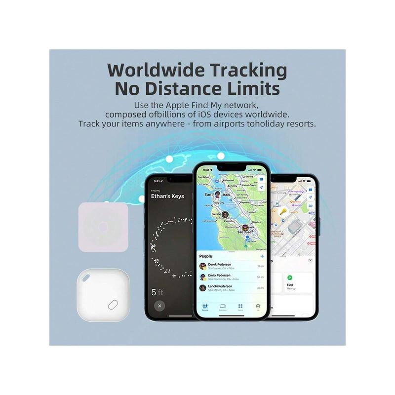 4PCS Smart Ultra-Thin Mini GPS Locator Tracking Device- Wireless Tag Location, Wallet Tracker Finder, Air-Tag Card Tracker, Keys Finder For Lost, Bags, Wallets, Luggage, Only For My IOS