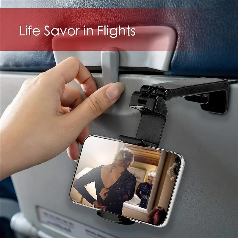 Aircraft Mobile Phone Holder, Portable Travel Holder, Desktop Flight Folding & Rotatable Selfie Holder for Watching Dramas and Learning Dishes