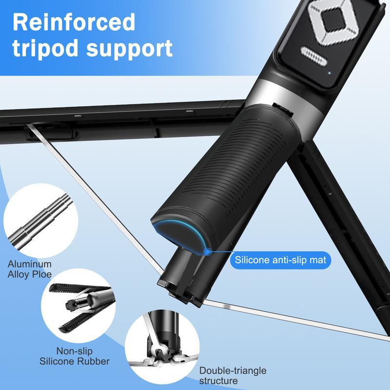 Dual optical retractable selfie stick integrated smartphone tripod, wireless remote control 360° rotation, Accessories Mobile Cellphone