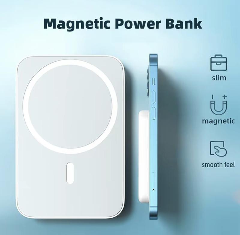 Magnetic Wireless Portable Charger, 5000mAh 10000mAh for Magsafe Compatible for iPhone 16-11Pro Mini Pro Max Silicone Protection Cellphone Charging