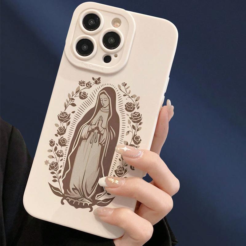 Nun Pattern Phone Case, 1 Count TPU Decorative Phone Protector Cover, Phone Accessories Compatible with iPhone 11 12 13 14 15 16 Pro Max XR XS Max