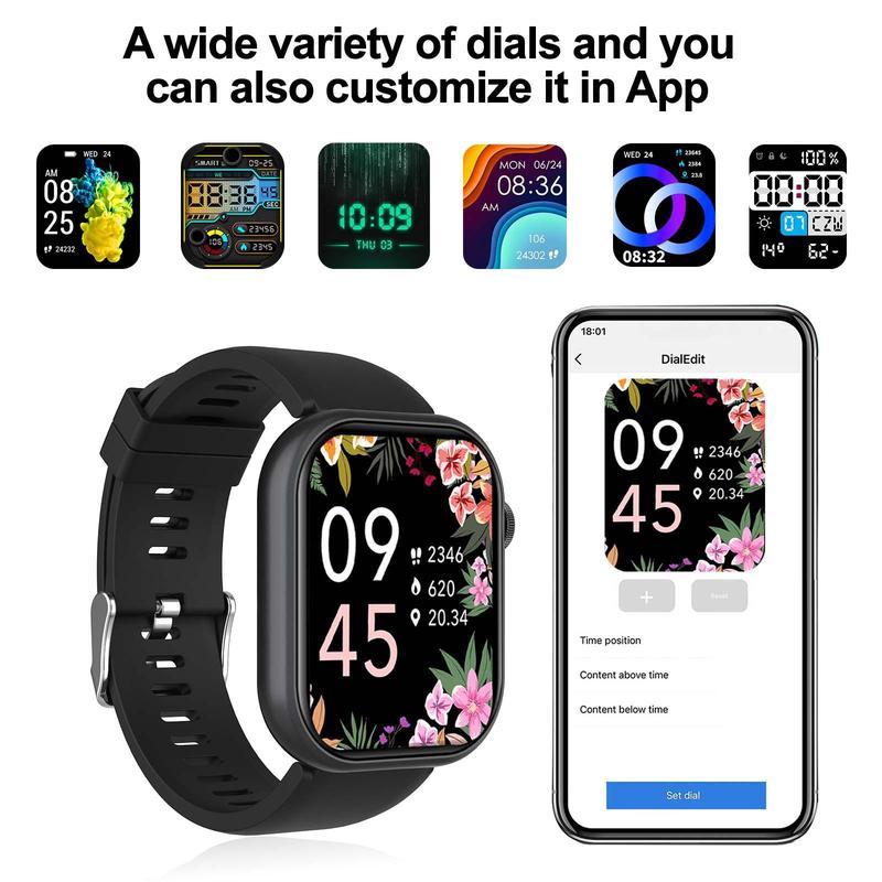 Multifunctional Smart Watch, 1 Count Fashion Digital Watch with Music Control, Weather Forcast, Phone Call, Sports Watch for Women & Men