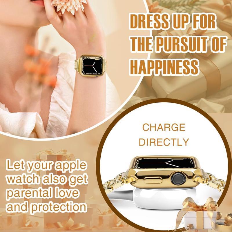 Gold TPU Watch Case - Anti-Scratch Lightweight Cover for Apple Watch Series 8 7 6 SE 5 4 3 2 1 - Soft Flexible Environmental Protection