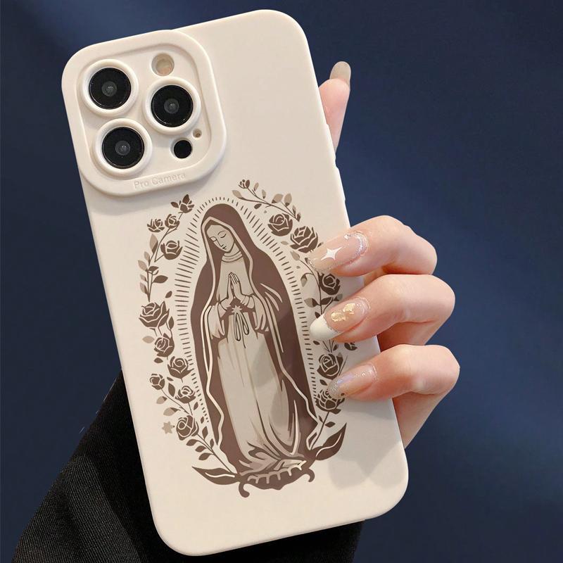 Nun Pattern Phone Case, 1 Count TPU Decorative Phone Protector Cover, Phone Accessories Compatible with iPhone 11 12 13 14 15 16 Pro Max XR XS Max