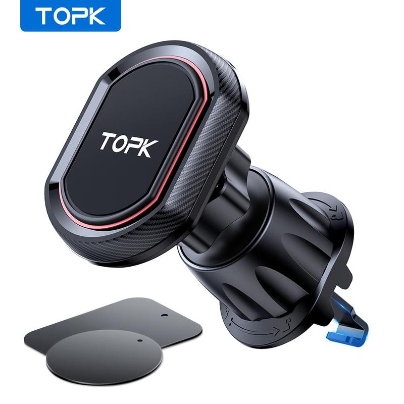 TOPK Magnetic Car Phone Holder, Car Phone Holder with 6 Strong Magnets, Universal Car Phone Navigation Holder, Car Interior Accessories