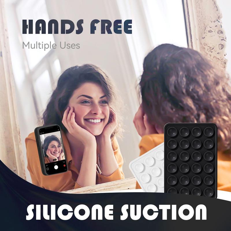 6 Pcs Silicone Suction Phone Case Mount, Hands-Free Strong Grip Holder for Selfies and Videos, Non Slip Sticky Phone Grip for iPhone and Android