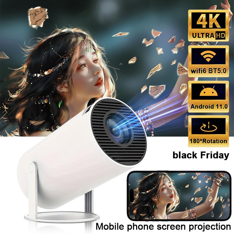 The new favorite of projectors: 180 - degree flexible stand, combined with 4K decoding, providing boundless visual enjoyment. Christmas gift. Audio