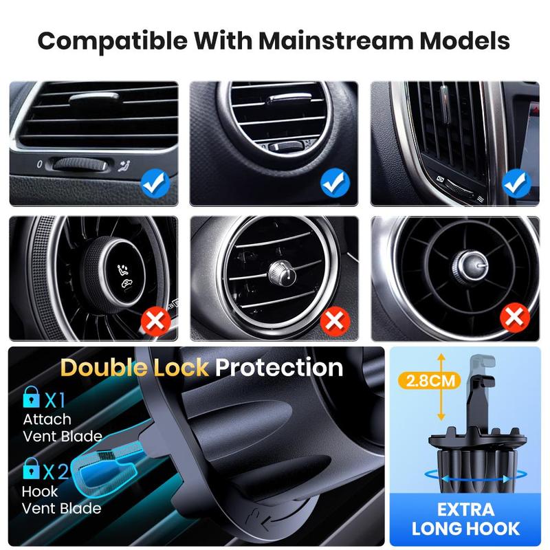 TOPK Magnetic Car Phone Holder, Car Phone Holder with 6 Strong Magnets, Universal Car Phone Navigation Holder, Car Interior Accessories