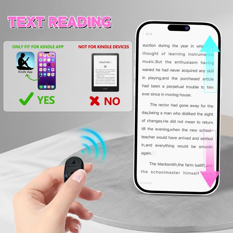 Remote Scrolling Ring for TikTok, Bluetooth Page Turner for iPad iPhone, Scroller Remote for TIK Tok, Camera Shutter Remote Control for iOS, Android