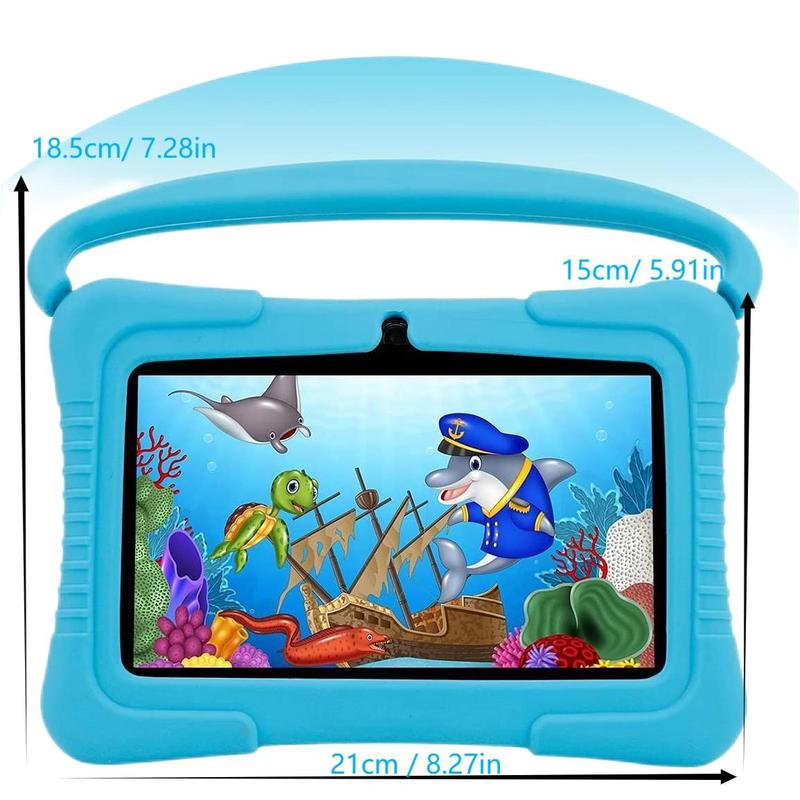 Ceciilavii 7 Inch Android Tablet, Portable Study Pad Tablet, 4G+32G Android Tablet, Eye Protect HD Screen Tablet with 2 Camera for Boys and Girls