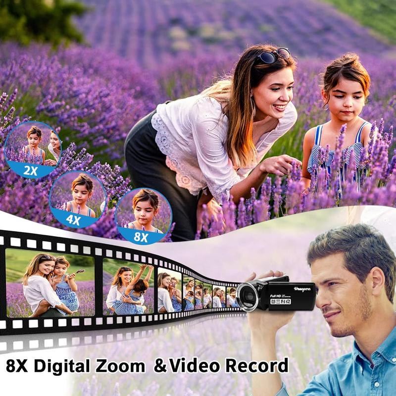 Video Camera Camcorder 2.7K 36MP Video Recorder Vlogging Camera for YouTube TikTok Digital Camera Recorder  Camcorder with 16GB Card,Christmas Stickers,2.8