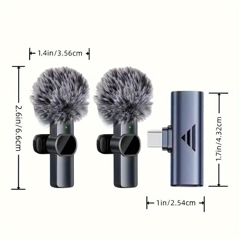 2pcs Lavalier Wireless Microphone for iPhone iPad, Wireless Microphone for Video Recording, Game Live Streaming, Interviews, YouTube, TikTok, Vlog Wireless Lavalier