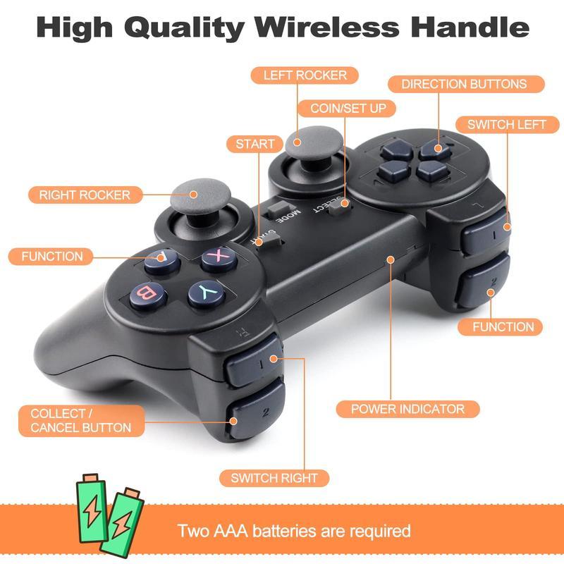 Wireless Retro Game Console, Retro Stick with Built-in 9 Emulators, 20,400+ Games, 4k Hdmi Output, and 2.4GHz Wireless Controller, Plug and Retro Play Video Games for Tv (64 G)