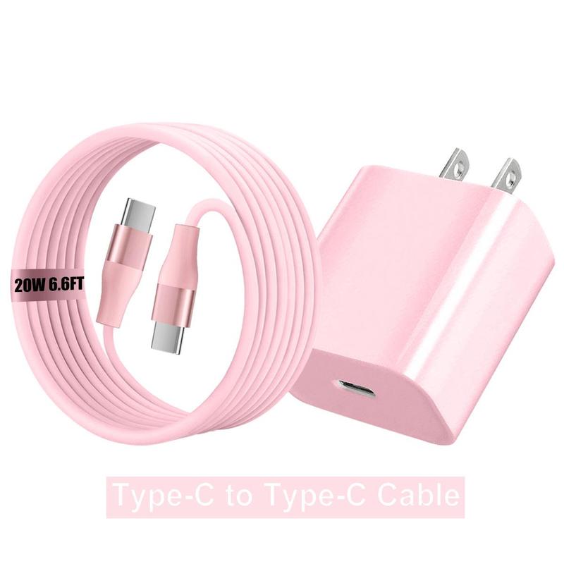 20W Type-C to Type-C Cable + 20W PD QC2.0 Wall Charger for Phone Type-C port, Fast Charging Data Cable Compatible with iPhone 15 iPhone 15 Pro Max HUAWEI Samsung S23 Ultra Xiaomi OPPO, Back to School Gifts