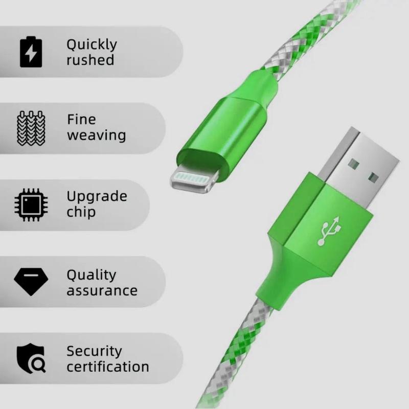 10FT Charging Cable for iPhone, [Apple MFi Certified] USB A Portable Charger Cable for Lightning, Nylon Braided Smartphone Charging Data Cable Compatible with iPhone 14 13 12 11