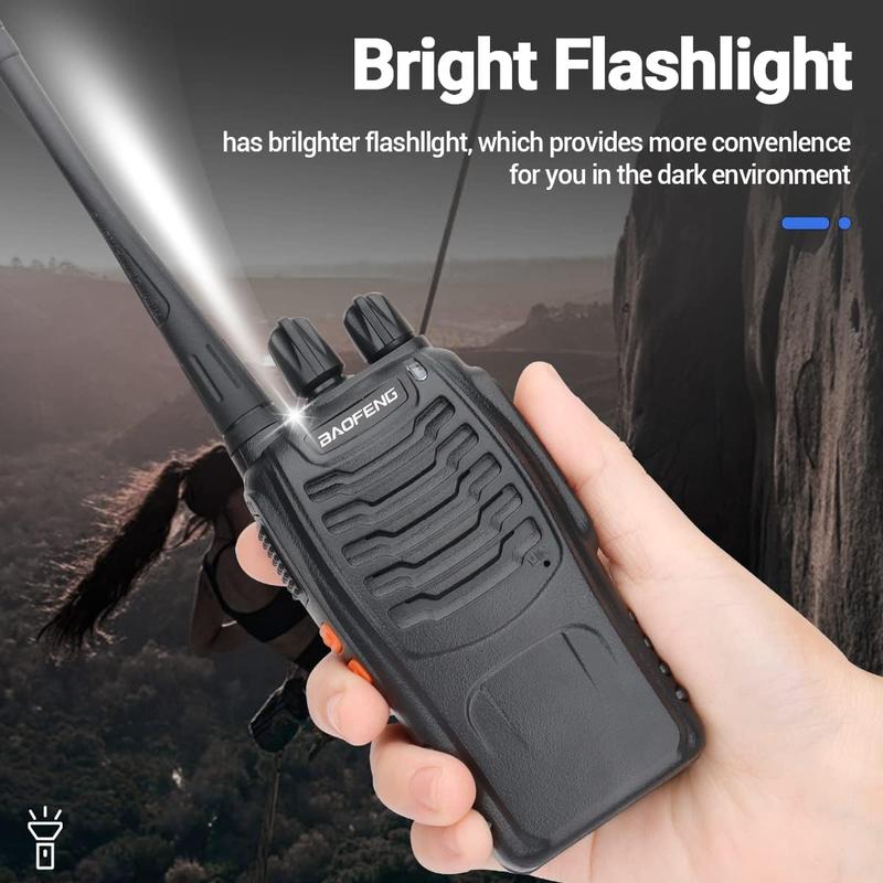 Baofeng walkie-talkie adult long distance walkie-talkie with headset microphone rechargeable two-way radio copy frequency handheld two-way radio transceiver walkie-talkie with USB base charger suitable for camping waterproof