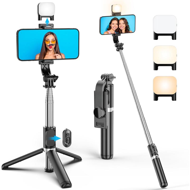 [Fast Delivery] Portable 41 Inch Selfie Stick Phone Tripod with Wireless Remote Extendable Tripod Stand 360 Rotation Compatible with iPhone 14 13 12 11 pro Xs Max Xr X 8 7 6 Plus, Android Samsung Smartphone