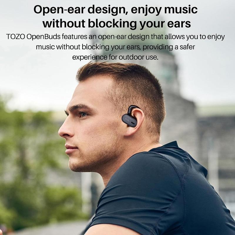 TOZO Open Buds Lightweight True Open Ear Wireless Earbuds with Multi-Angle Adjustment Audio Earphones sport earbuds Headphones Electronic Headset wireless earphone app control open-ear headphone