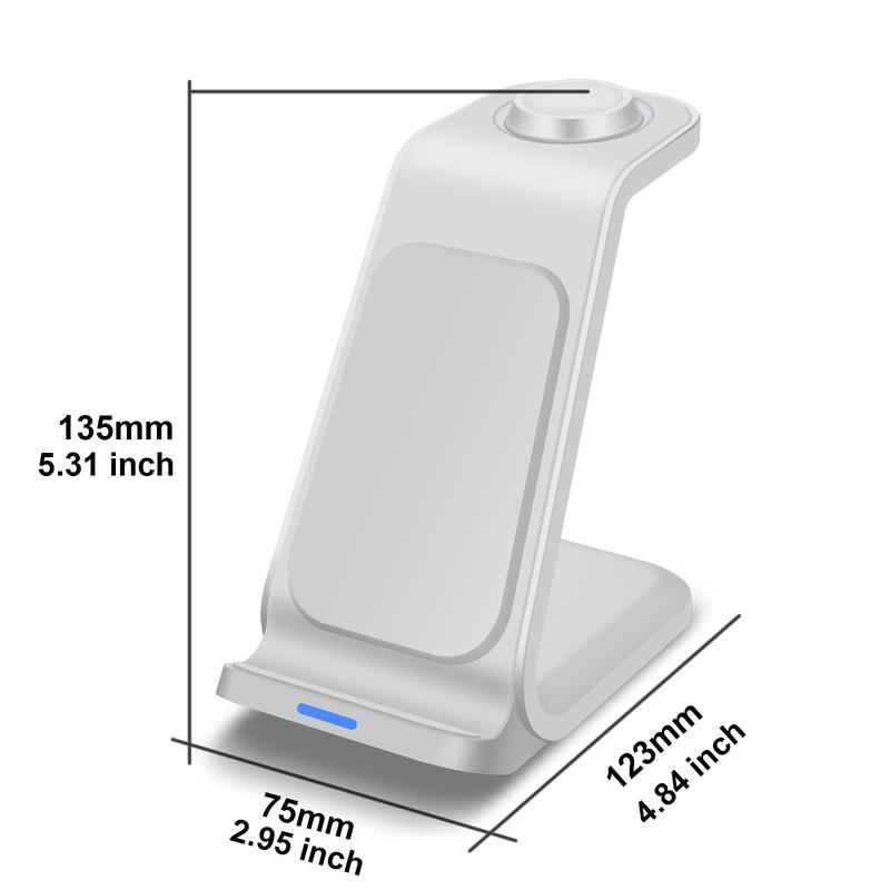 3 in 1 Charging Station, Wireless Charging Stand, Multifunctional Fast Charging Station For iPhone 16 15 14 13 12 11 Pro Max & Apple Watch & AirPods, Portable Charging Station