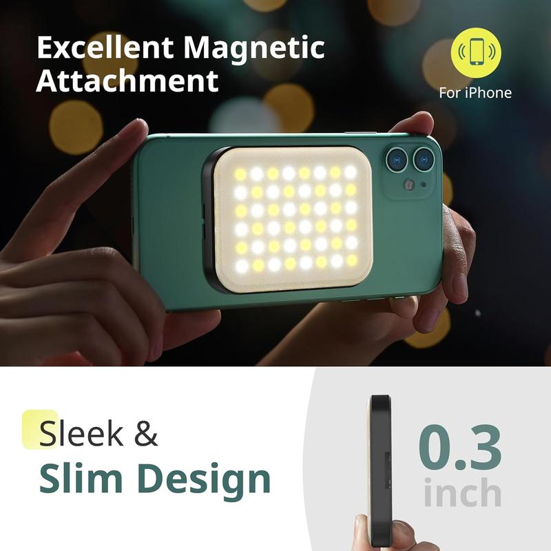 Magnetic Selfie Light, LED Fill Light Compatible with Magsafe, iPhone, Android, iPad, Laptop, Fits for Selfies Photography TikTok Zoom Calls Video Conference