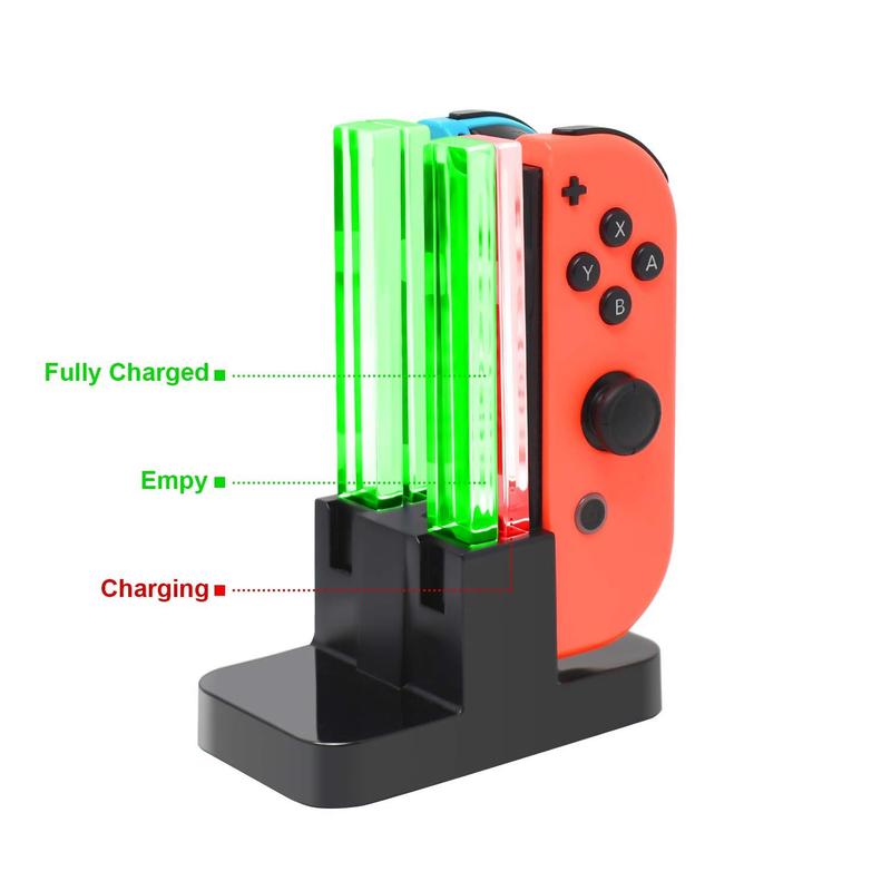 Game Console Controller Charger For Switch & OLED Model, 1 Box Charging Station For Pro Controller With LED Charger Indicator & Type C Charging Cable, Controller Accessories, Gaming Room Gadgets