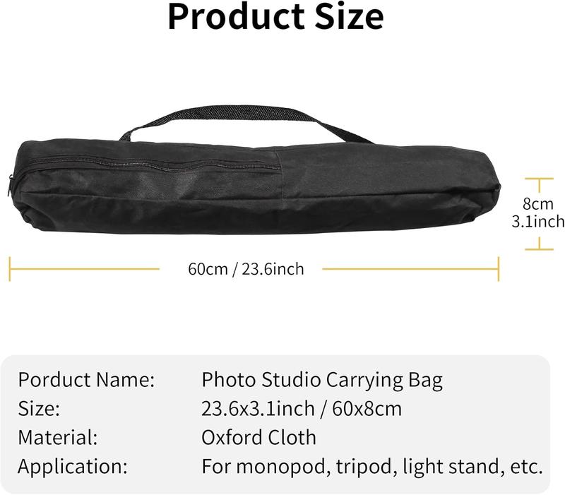 23.6in Carrying Case Bag with Strap for Light Stand Tripod Monopod Photography Photo Studio