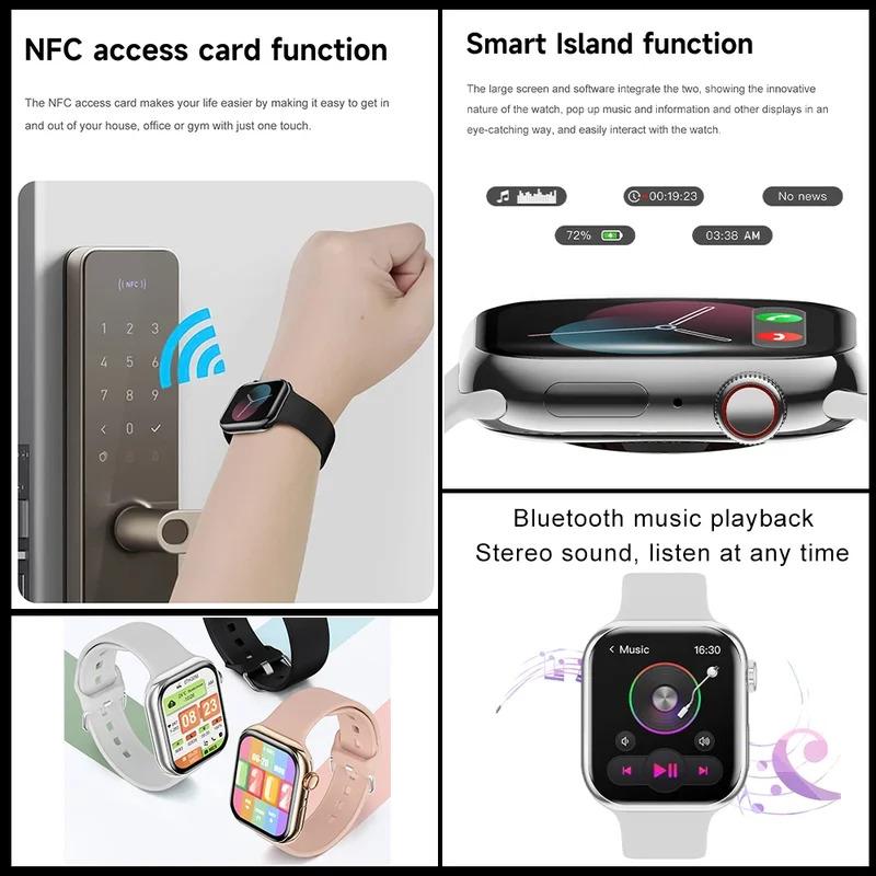 2024 New For Original Apple Watch Series 10 Women Smartwatch Bluetooth Call NFC IP68 Waterproof Compass GPS Track Men Smartwatch