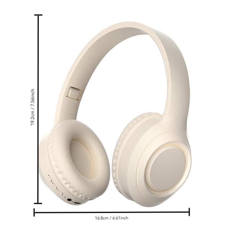 Wireless Headphones, Noise Cancelling Headphones with Built-in Microphone, Foldable Gaming Headset for Phones, Computers, MP3