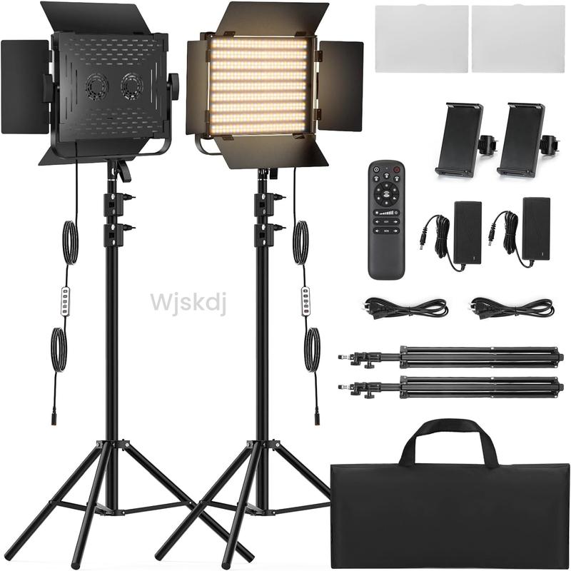 Aluminum Alloy Ring LED Light with Adjustable Tripod Stand, Dimmable Photography Video Lighting Kit CRI 97+ with Wireless Bluetooth Remote Controller for Computer Streaming iPhone iPad Selfie Camera Recording YouTube TikTok Zoom