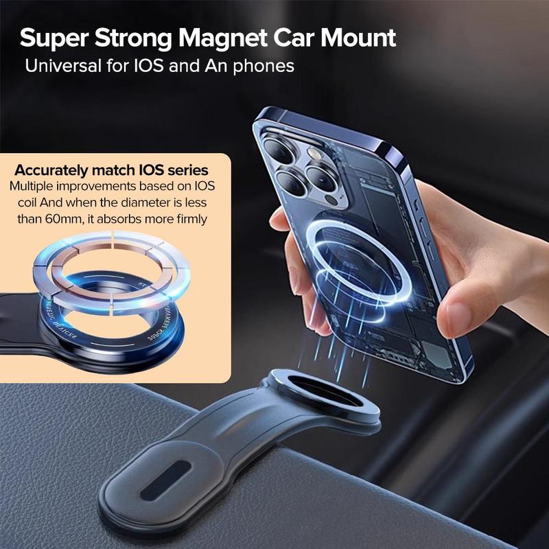 Magnetic Phone Holder for Car, Cell Phone Holder for Car Dashboard & Windshield, Phone Stand for iPhone Android, Car Automobile Mount [Powerful Magnets]