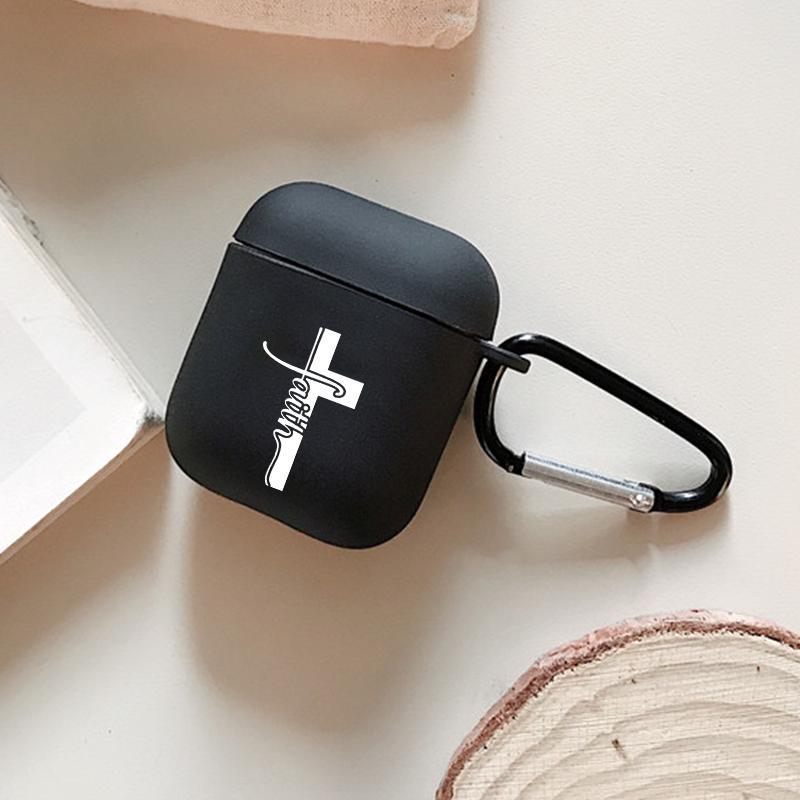 Cross Pattern Protective Case for Wireless Earphone, Decorative Earphone Protector Cover with Hiking Buckle for AirPods 1 2 3 Pro, Earphone Accessories