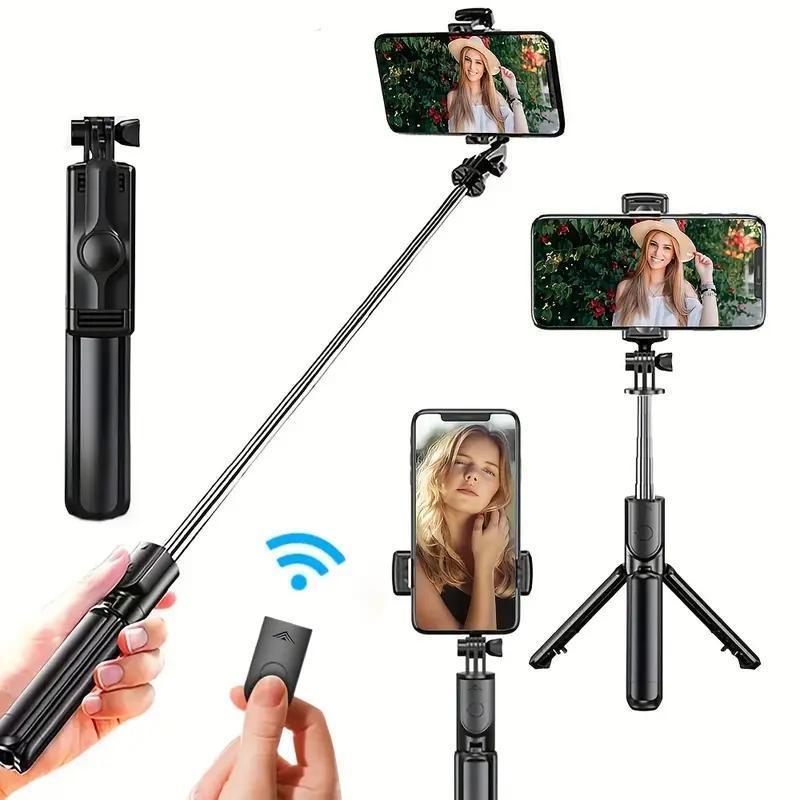 Music Festival Rotatable Selfie Stick Tripod with Remote Control for iPhone VIVO OPPO Android Phones, Anti-Shake Telescopic Selfie Stick for Live Streaming