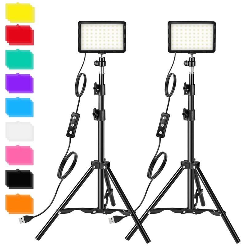 Aluminum Alloy Ring LED Light with Adjustable Tripod Stand, Dimmable Photography Video Lighting Kit CRI 97+ with Wireless Bluetooth Remote Controller for Computer Streaming iPhone iPad Selfie Camera Recording YouTube TikTok Zoom