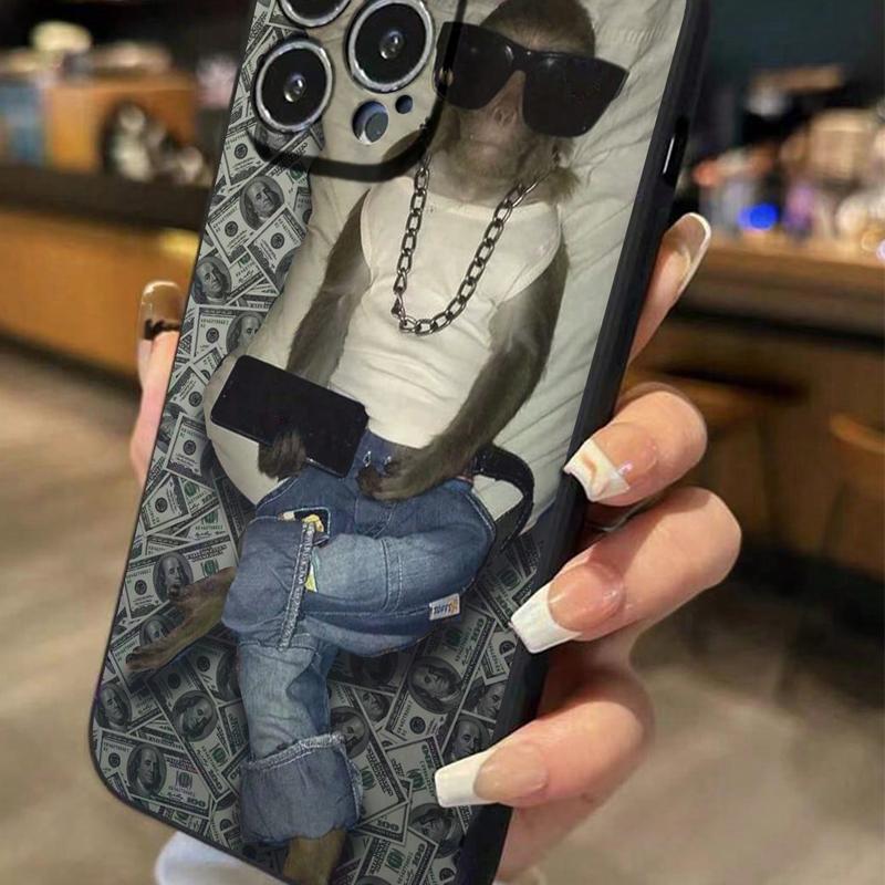 Cartoon Cool Monkey Pattern Phone Case, Anti-drop Decorative Phone Protector Cover, Phone Accessories Compatible with iPhone Series