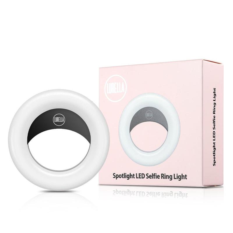 Lurella Cosmetics  Portable Spotlight LED Selfie Ring Light w  Clip For Phone Selfies