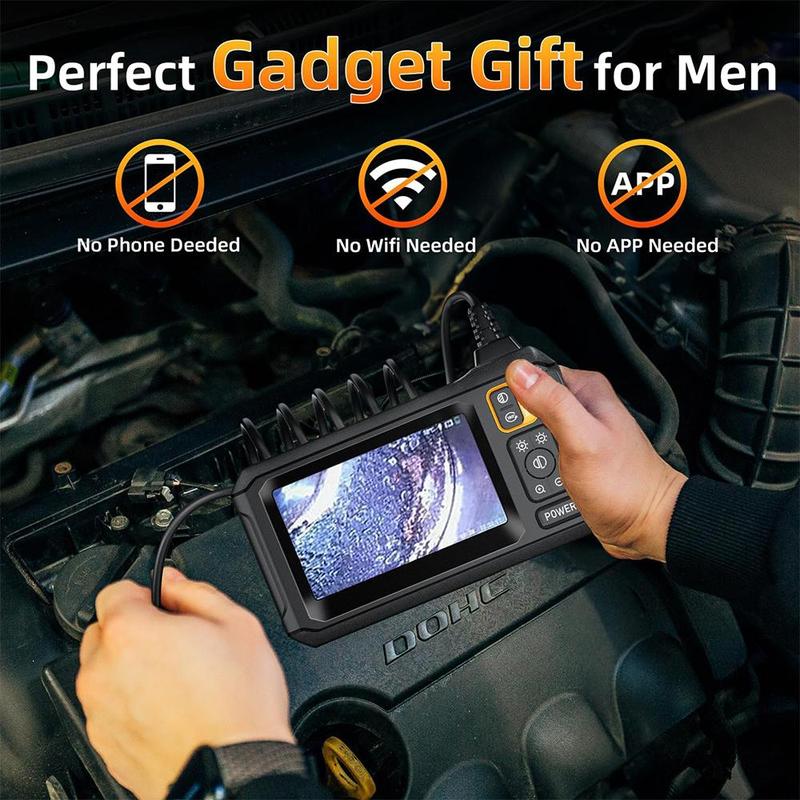 Dual Lens Endoscope Camera, 4.3 Inch HD Monitor Camera with 8mm Detection Lens, IP67 Waterproof Car Inspection Tool for Car Maintenance