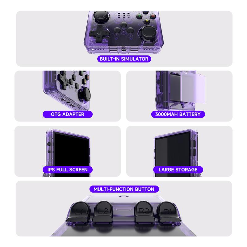 R36S Retro Handheld Game Console with 128G Built-in 20000+ Classic Games Open Source Linux System 3.5Inch lPS Screen Portable Pocket VideoPlayer Christmas Gifts for kids