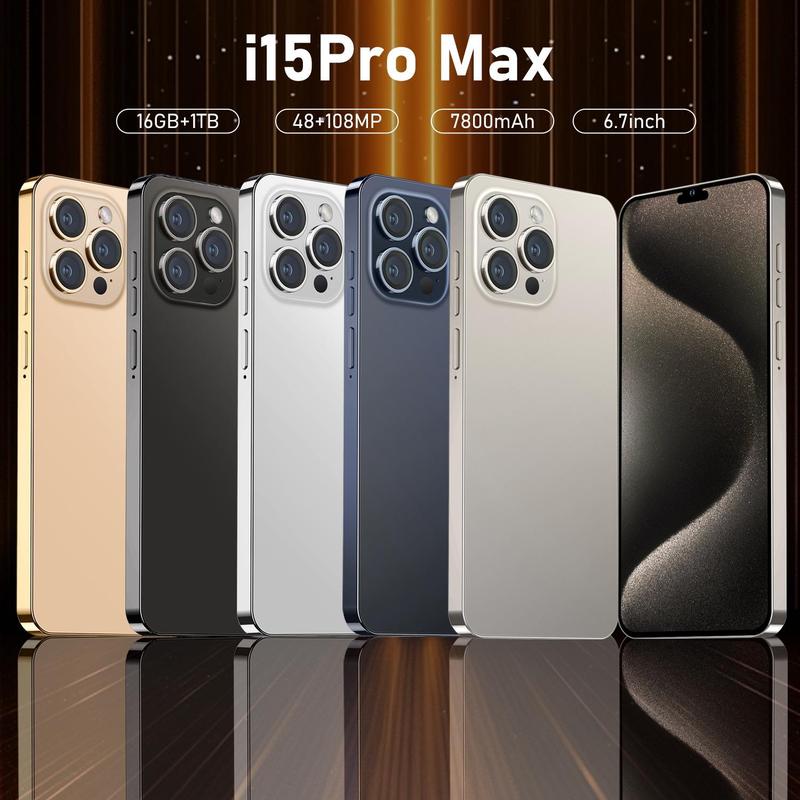 Hot style(New store limited time promotion!) i15 Pro Max Super Phone 6.7 HD Screen Smartphone Original 16GB+1T 5G Dual Card Celulares Android Unlock 108MP 7800mAh Large Battery as a Gift Perfect!