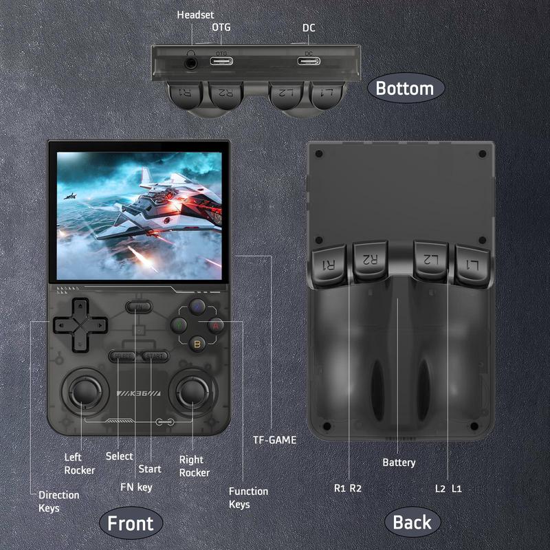 Portable Retro Game Console, Rechargeable Handheld Game Console with 16000+ Games & 64GB Card, 3D Double System Game Console, Gaming Set, Game Peripherals, Gaming Products, Birthday Gift for Friend