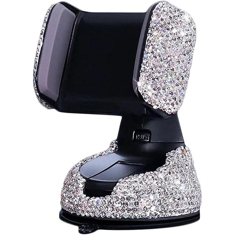 Glitter Rhinestone Decorative Car Phone Holder, 360 Degree Free Rotatable Car Phone Rack, Car Air Outlet Phone Stand