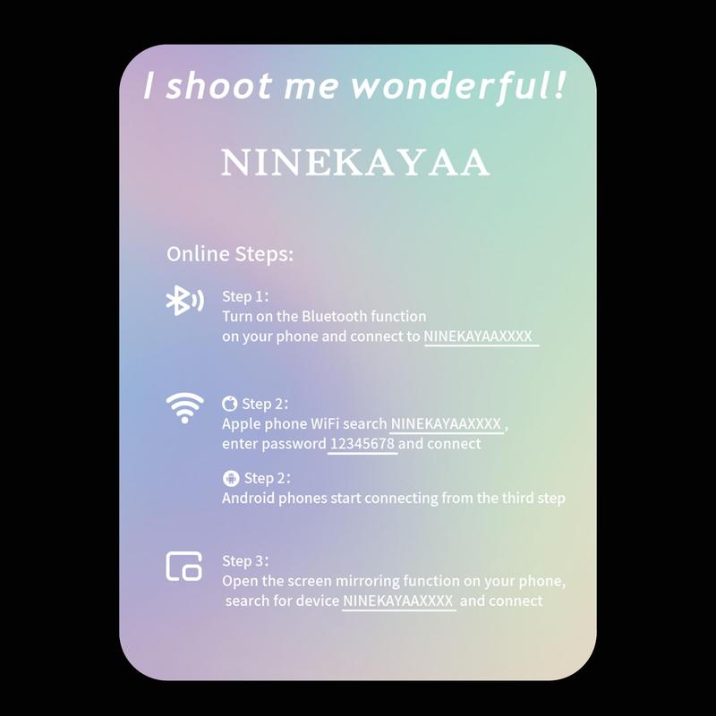 NINEKAYAA Portable Mobile Phone Rear Selfie Display Screen, Photography Assistant, Travel Selfie Display Screen, Self Media Device for Vlog Shooting