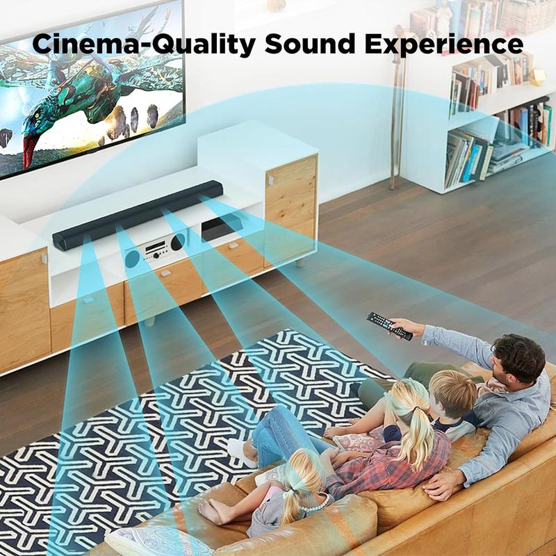 20W Sound Bar for Smart TV 2 in 1 Detachable Stereo Soundbar Bluetooth TV Surround Sound Bar Built in 4 Speaker For Home Theater