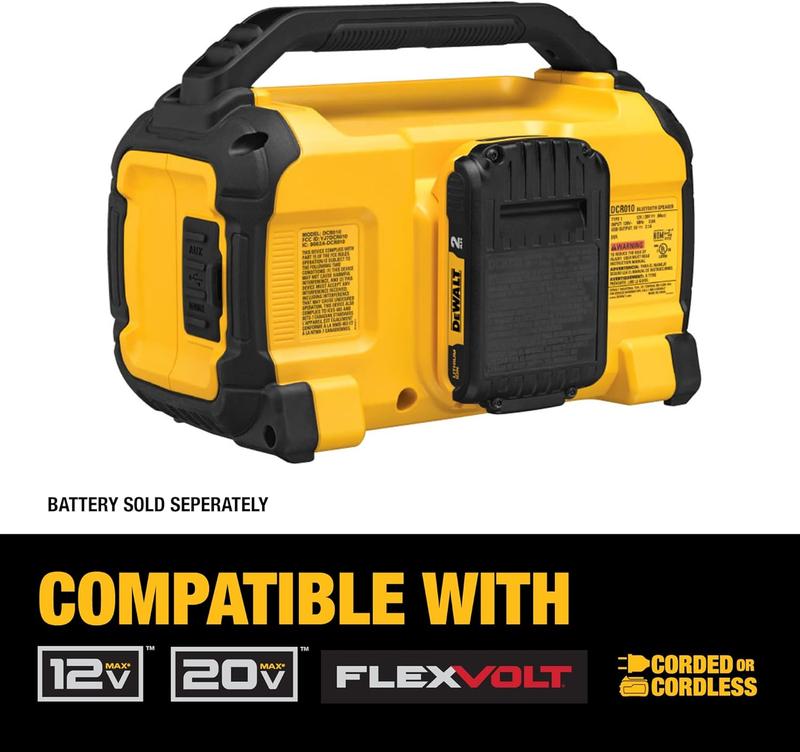 20V MAX Bluetooth speaker, 100-foot range, durable, suitable for worksite use, with phone stand Wireless Connection  Handy Stereo