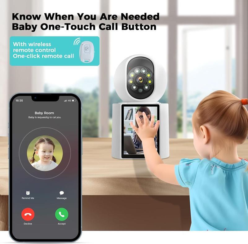 Video Call Security Indoor Camera - 2K Night Vision,Motion Detection,, Two-Way Audio,  Remote Access wireless camera human detection indoor security