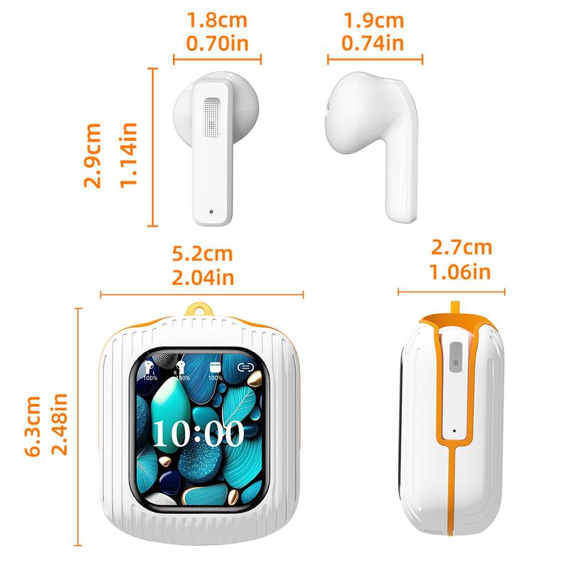 Smart Wireless Touch Screen Multifunctional  With Compact Lanyard ENC Noise Cancelling Bluetooth  And 8GTF Card For Smart Phones For Apple IPhone, IPad, Laptops, Gifts For Family, Friends, Kids, Hallowoon, Fall Earbud Electronic Headset Watches Wearable