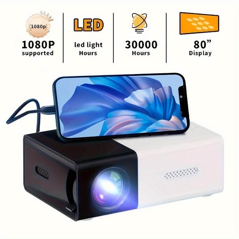 3000+ Lumens Stunning Mini Projector with 3D Visuals, Broad Compatibility, Handy Remote Control for Immersive Home Cinema Experience, Compact Design, US Plug