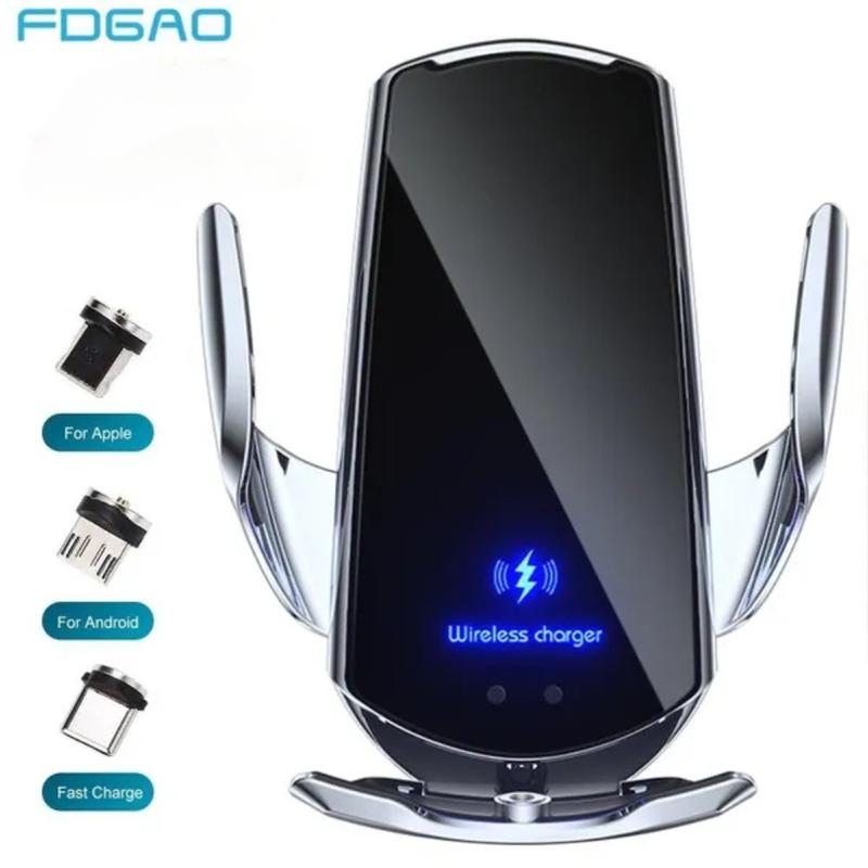 FDGAO 15W Fast Wireless Car Charger, Car Phone Holder for for iPhone 16 15 14 13 12 11 Pro Max X USB Magnetic Charging Station, Universal Car Phone Navigation Bracket for Apple iPhone Samsung Huawei Xiaomi